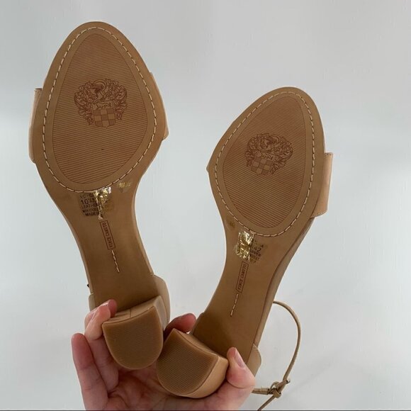 Vince Camuto Corlina womens heels size 10.5 42 tan leather block heel - Picture 9 of 11